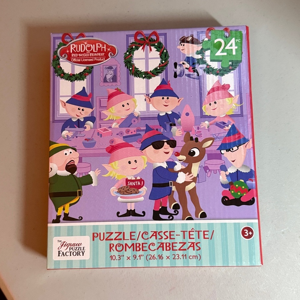 Rudolph the Red-Nosed Reindeer 24-Piece Puzzle - Red and Purple - Picture 2 of 2